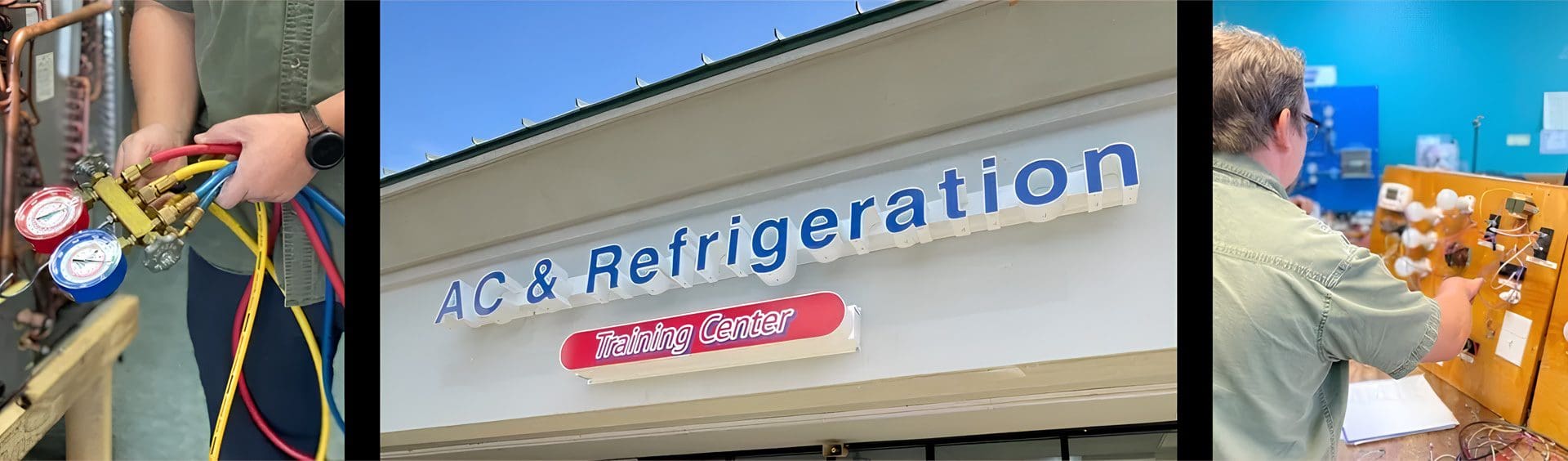 A sign for the refrigeration and bakery center.
