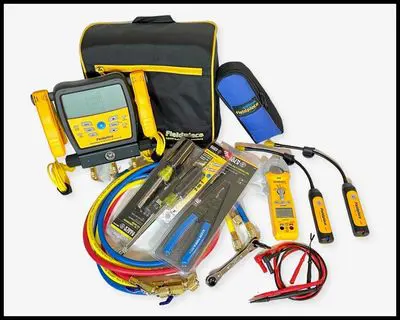 A set of tools and equipment for electrical work.